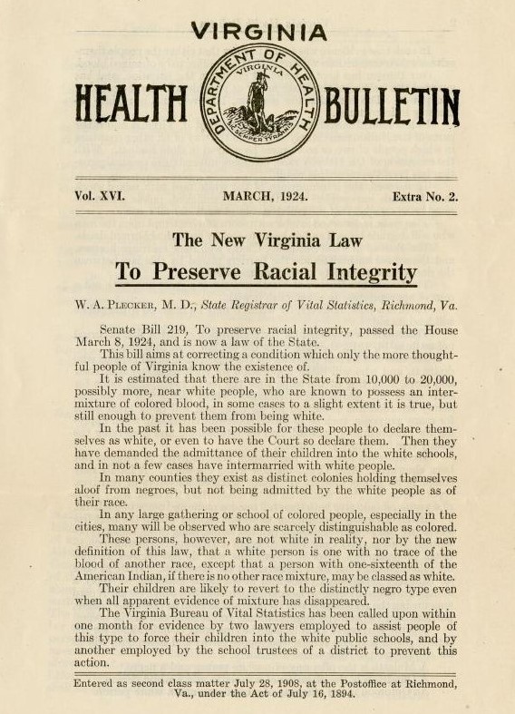 Racial Integrity Act 1924