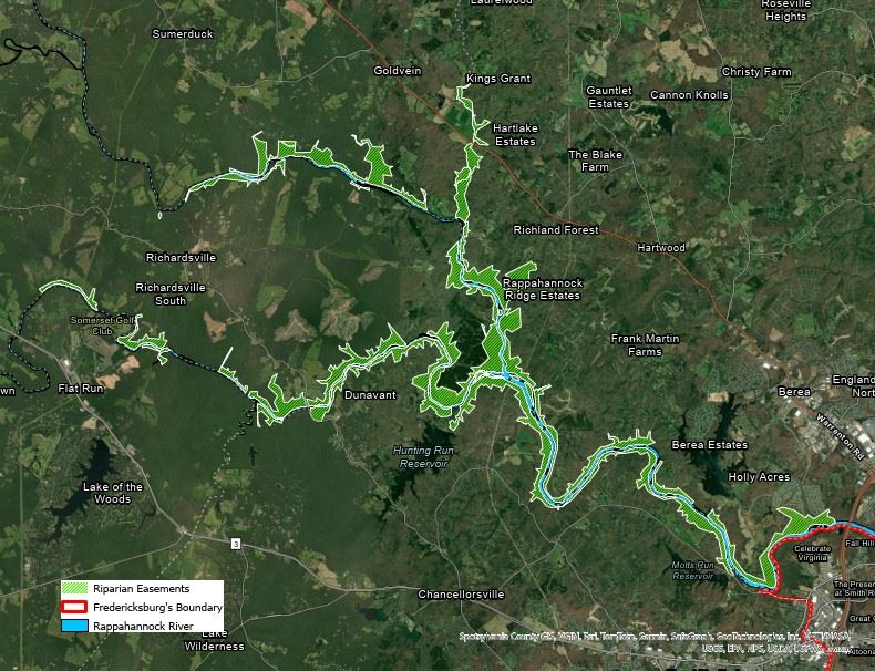 Rappahannock River Map Showing Serpentine Path